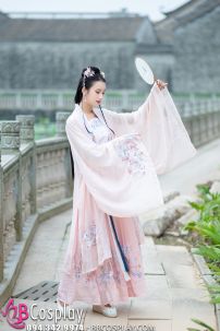Hán Phục Cổ Trang Chiết Eo Hồng Anh
