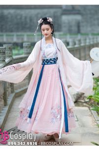 Hán Phục Cổ Trang Chiết Eo Hồng Anh