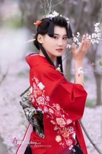 Yukata Mùa Hè Rực Rỡ Đỏ Phối Đen