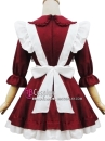 Trang Phục Maid Đỏ Đô Nơ Sọc Tay Lở
