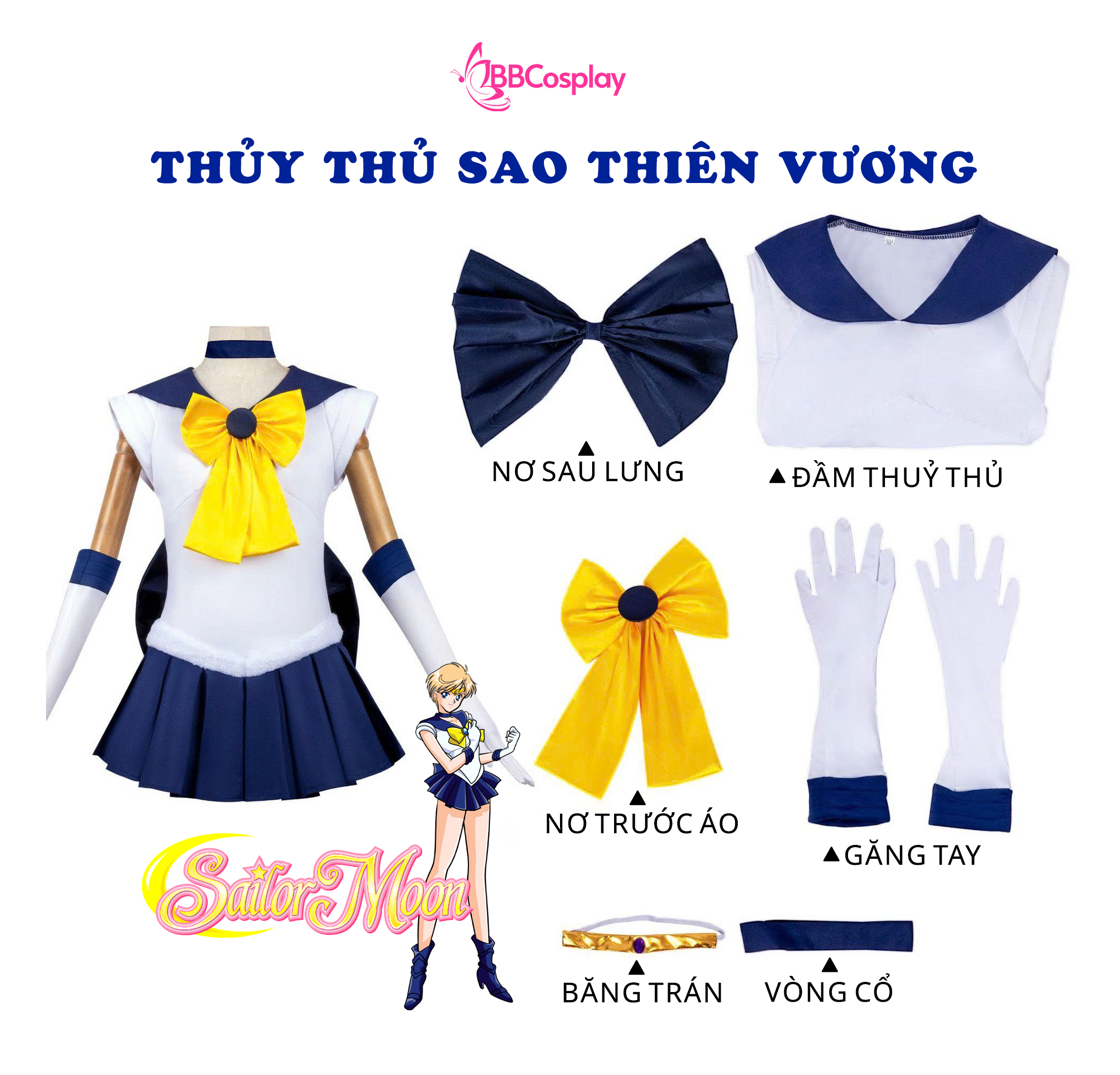 Đồ Cosplay Thủy Thủ Sao Thiên Vương Ten'Ō Haruka - Sailor Uranus