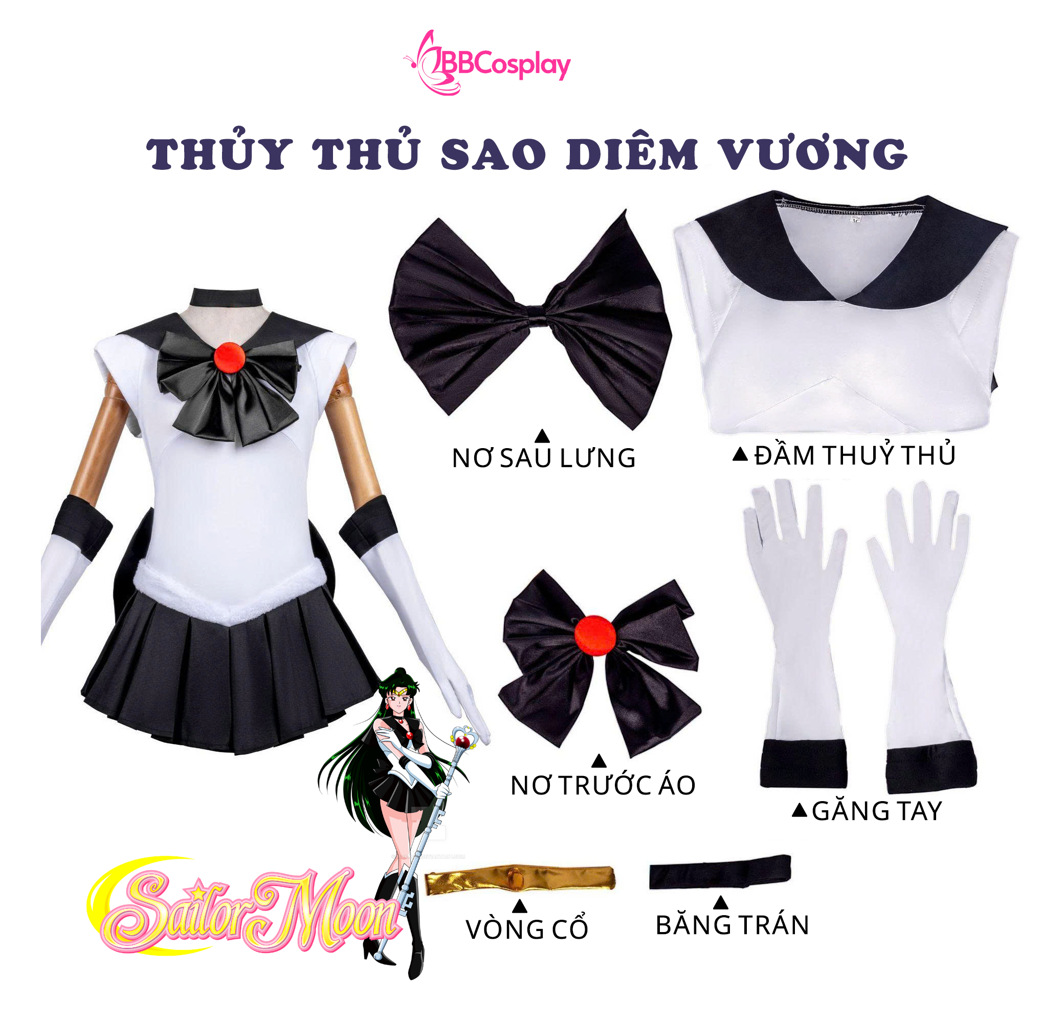 Đồ Cosplay Thủy Thủ Sao Diêm Vương Meiō Setsuna - SAILOR PLUTO
