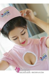 Đầm Nữ Y Tá Sexy Khoét Ngực Hồng