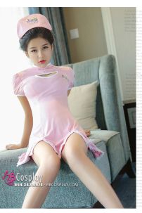 Đầm Nữ Y Tá Sexy Khoét Ngực Hồng