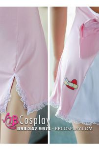 Đầm Nữ Y Tá Sexy Khoét Ngực Hồng