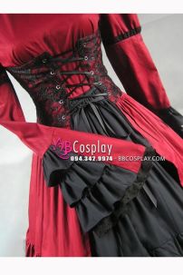 Đầm Nữ Bá Tước Đỏ Phối Đen