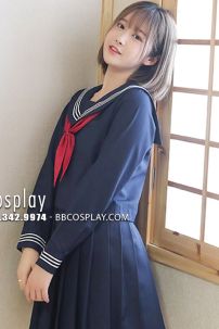 Bộ Nữ Sinh Xanh Đen Tay Dài