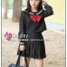Đồ Seifuku Nữ Sinh Tay Dài Áo Đen Váy Đen - 3 Sọc