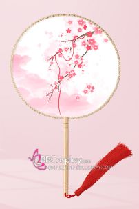 Quạt Tròn Đào Hoa Cầu Duyên