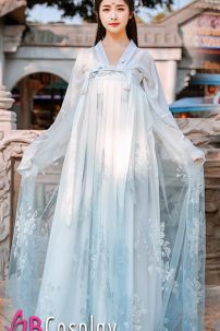 Bộ Hán Phục Tịnh Yên Tone Trắng Xanh