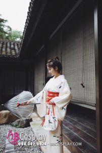 Yukata Kem Obi Đỏ