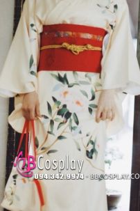 Yukata Kem Obi Đỏ