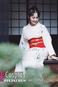 Yukata Kem Obi Đỏ