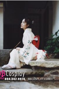 Yukata Kem Obi Đỏ