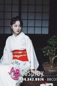 Yukata Kem Obi Đỏ