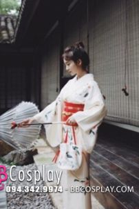 Yukata Kem Obi Đỏ