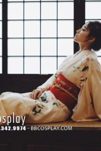 Yukata Kem Obi Đỏ