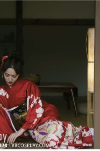 Kimono Chuẩn Nhật Đỏ Nữ Tính