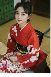 Kimono Chuẩn Nhật Đỏ Nữ Tính