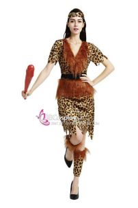 Đồ Người Rừng Nữ Da Beo Viền Lông