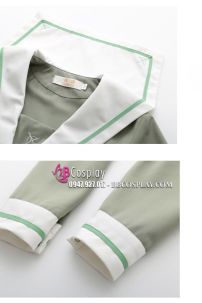 Bộ Váy Nữ Sinh Xanh Matcha Tay Dài