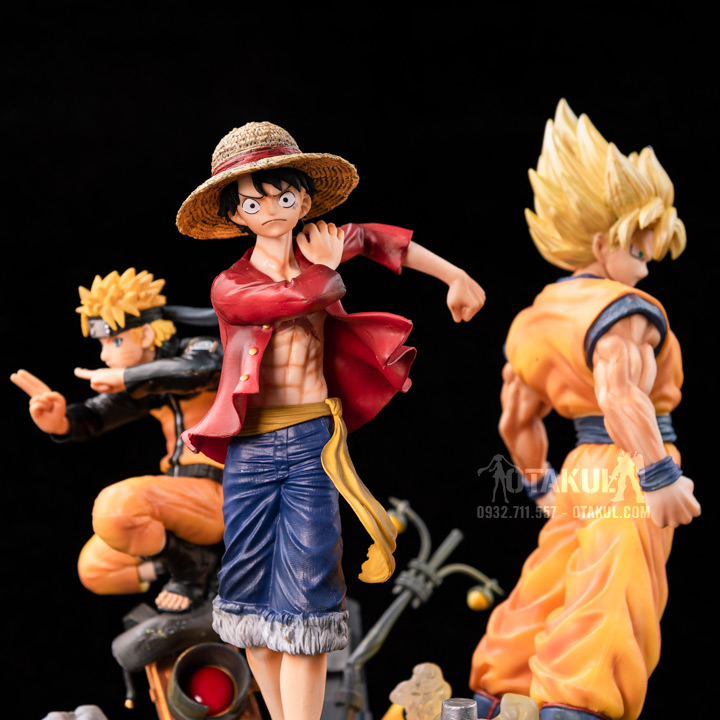 Bộ 3 Mô Hình Figure Naruto Luffy Goku - 50th Anniversay Ver.