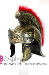 Mũ Chiến Binh La Mã Vàng Đồng Có Lông