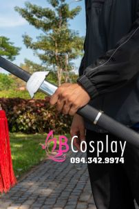 Kiếm Gỗ Cổ Trang Vỏ Bọc Da Đen