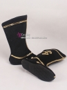 Giày Cổ Trang Nam Đen Viền Vàng