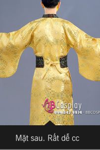 Trang Phục Hoàng Thượng Giá Rẻ Màu Vàng Viền Đen