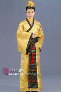 Trang Phục Hoàng Thượng Giá Rẻ Màu Vàng Viền Đen