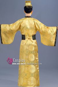Trang Phục Hoàng Thượng Giá Rẻ Màu Vàng Viền Đen