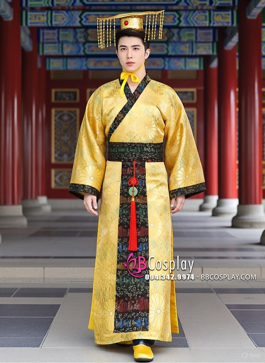 Đồ Hoàng Thượng Giá Rẻ Màu Vàng Viền Đen