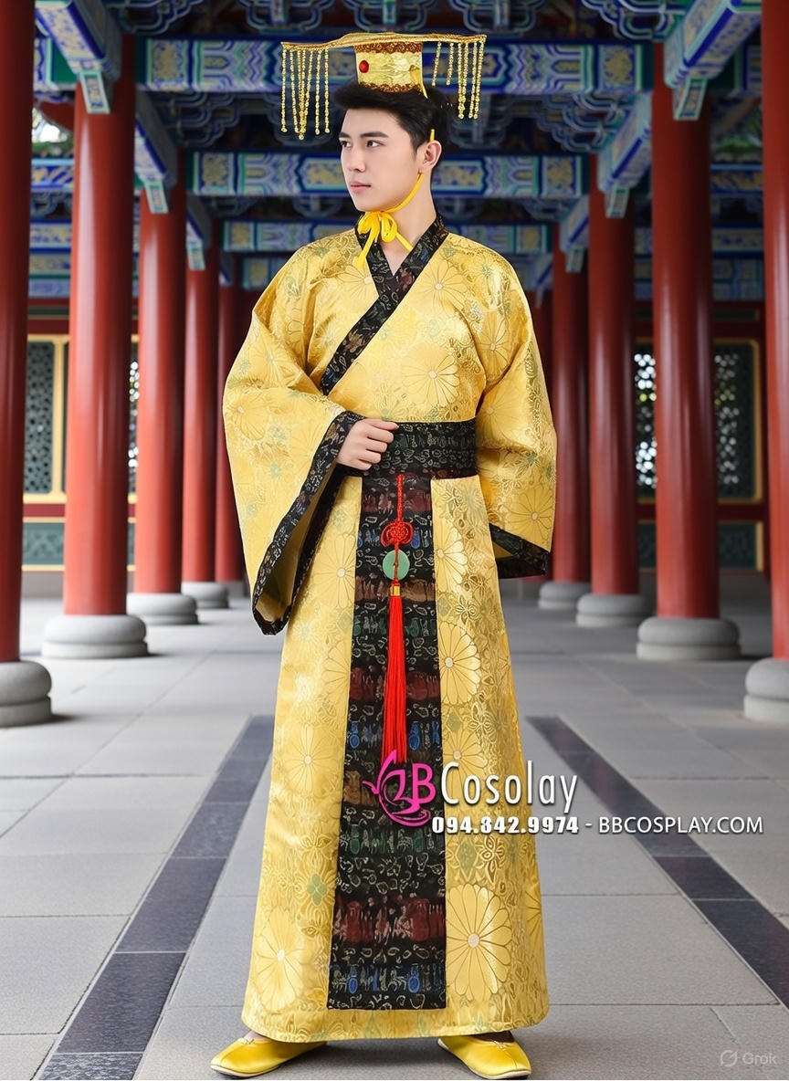 Đồ Hoàng Thượng Giá Rẻ Màu Vàng Viền Đen