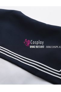 Nữ Sinh Áo Trắng 3 Sọc - Váy Xanh Đen Cơ Bản