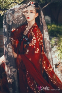 Hán Phục Đỏ Có Choàng In Nhủ