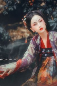 Hán Phục Đỏ Có Choàng In Nhủ