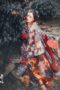 Hán Phục Đỏ Có Choàng In Nhủ