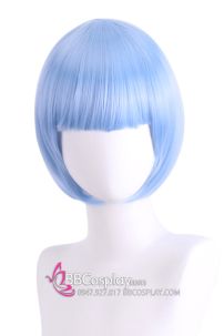 Tóc Ngắn Cúp Mái Ngang Xanh Pastel