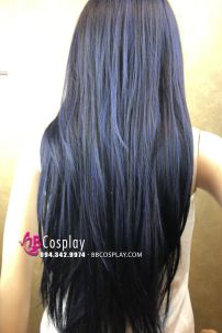 Tóc Đen Xám Highlights Xanh Dài 50Cm