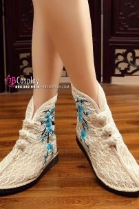 Giày Thêu Hán Phục Màu Kem