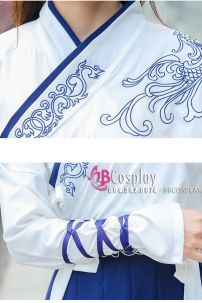 Hán Phục Hiện Đại Cho Nam Áo Trắng Váy Xanh