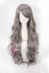 Tóc Xám Bạc Xoăn Gợn Sóng 80Cm