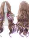 Tóc Xoăn Nâu Line Tím