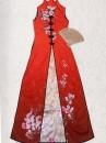 Áo Dài Cách Điệu Đỏ Cam Size M