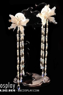 Kẹp Cài Tóc Ngọc Điệp Trắng