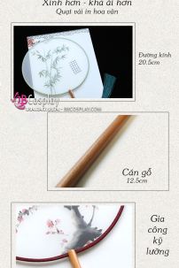 Quạt Hán Phục Hoa Đào Cho Tiểu Chủ