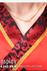Đồ Nữ Thời Tần Áo Đỏ Váy Đỏ Viền Gấm