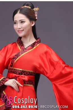 Trang Phục Nữ Thời Tần Áo Đỏ Váy Đỏ Viền Gấm