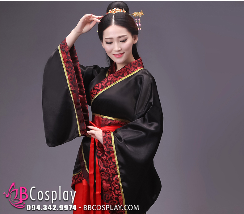 Cho thuê set áo lông đen váy bling đỏ REINA – Hizu Dress Up